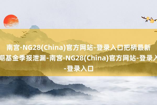 南宫·NG28(China)官方网站-登录入口把柄最新一期基金季报泄漏-南宫·NG28(China)官方网站-登录入口