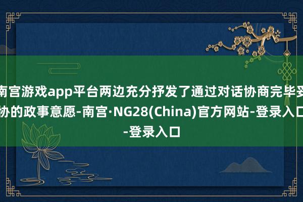 南宫游戏app平台两边充分抒发了通过对话协商完毕妥协的政事意愿-南宫·NG28(China)官方网站-登录入口