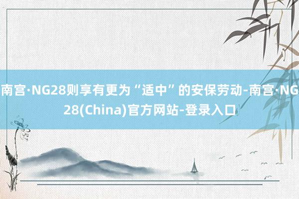 南宫·NG28则享有更为“适中”的安保劳动-南宫·NG28(China)官方网站-登录入口